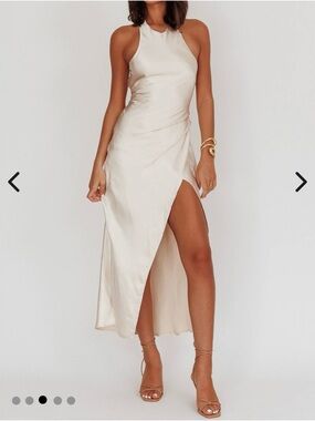 chinese dress ladies Santiago Cut-Out Ruffle Maxi Dress White– Selfie Leslie main image 0